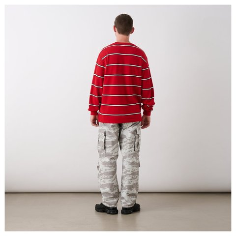 Palace PALACE DUO STRIPE LONGSLEEVE RACEY RED - Style 5