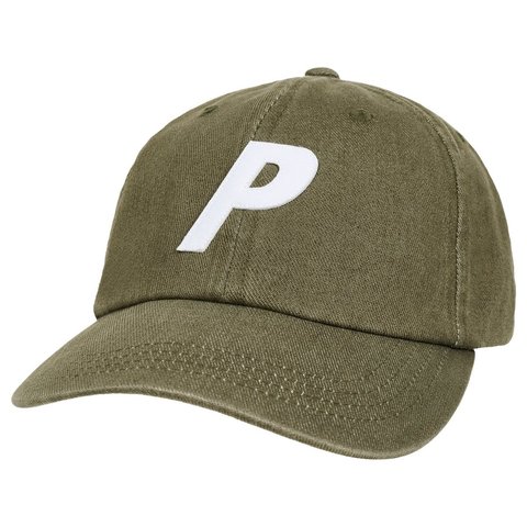 Palace BLEACHED DENIM P 6-PANEL ARMY OLIVE - Style 3