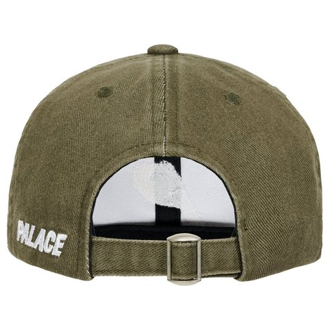 Palace BLEACHED DENIM P 6-PANEL ARMY OLIVE - Style 3