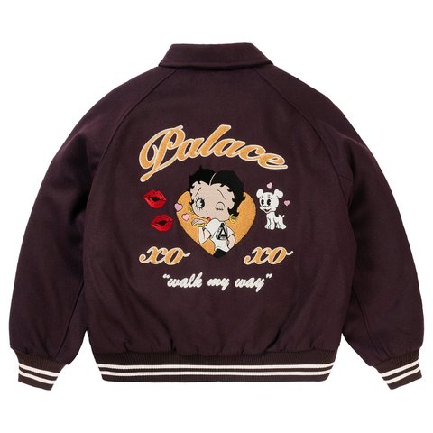 Palace BETTY BOOP VARSITY JACKET BROWN - Style 10