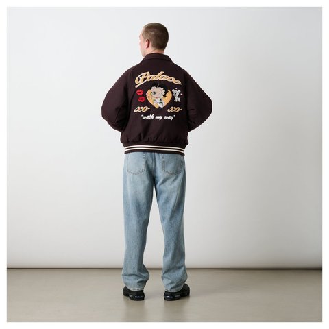 Palace BETTY BOOP VARSITY JACKET BROWN - Style 10