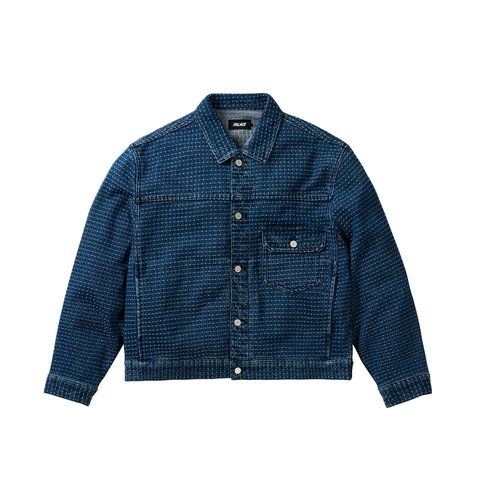 Palace STITCH DENIM JACKET MID INDIGO - Style 5