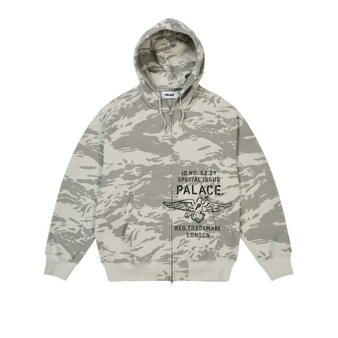 Palace DOVE STAMP WAFFLE ZIP HOOD SNOW CAMO - Style 4