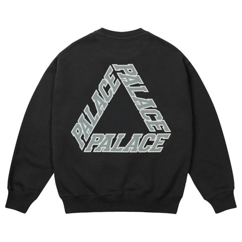 Palace P3 STITCH CREW BLACK - Style 4