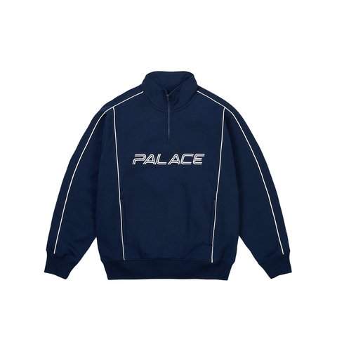 Palace PIPED 1/4 ZIP NAVY - Style 5