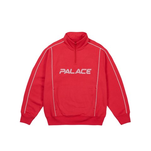 Palace PIPED 1/4 ZIP RACEY RED - Style 5