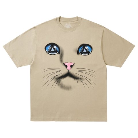 Palace CAT FACE T-SHIRT CHALKY GREEN - Style 1
