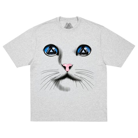 Palace CAT FACE T-SHIRT GREY MARL - Style 1