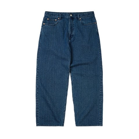 Palace P90 BAGGY STITCH JEAN MID INDIGO - Style 5