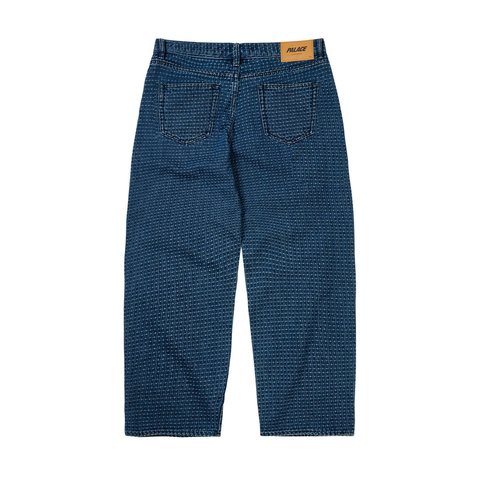 Palace P90 BAGGY STITCH JEAN MID INDIGO - Style 5