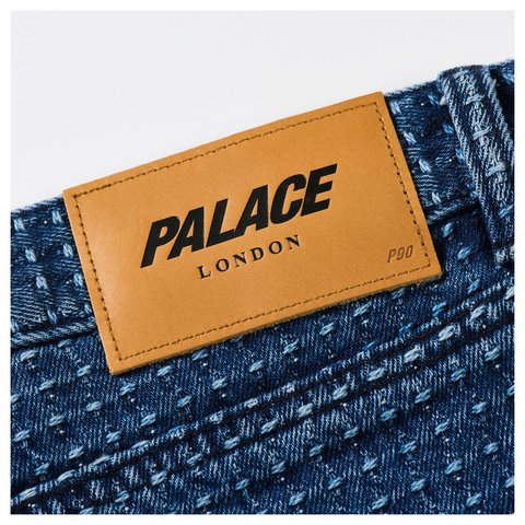 Palace P90 BAGGY STITCH JEAN MID INDIGO - Style 5