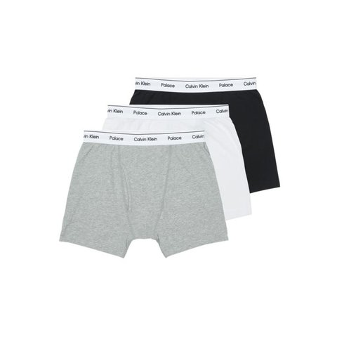 Palace CK1 PALACE BOXER BRIEF 3PK CLASSIC WHITE / LIGHT GREY HEATHER / BLACK