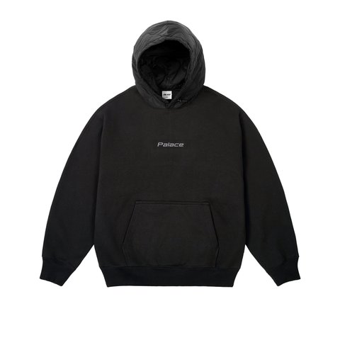 Palace BAFFLED FONT HOOD BLACK - Colorway