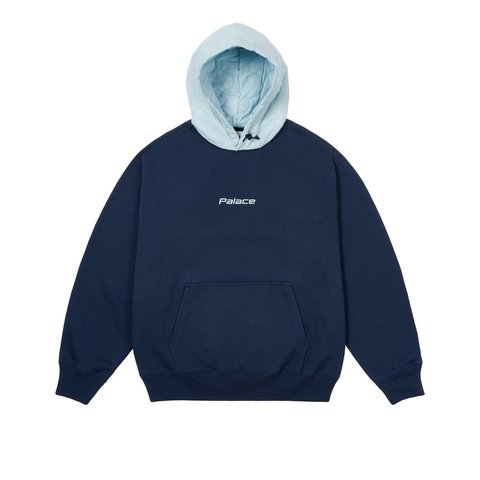 Palace BAFFLED FONT HOOD NAVY - Colorway