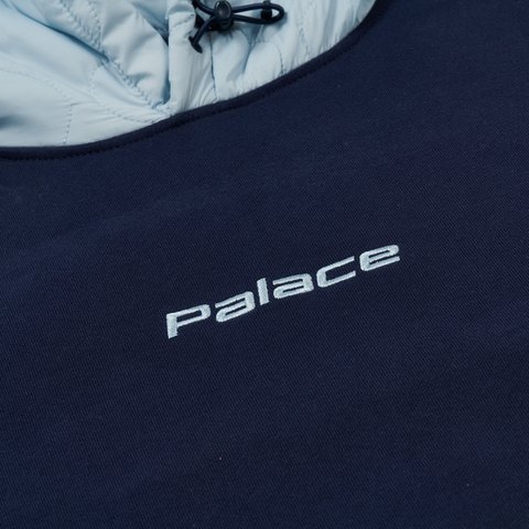 Palace BAFFLED FONT HOOD NAVY - Colorway