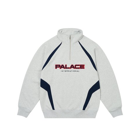Palace PALACE INTERNATIONAL 1/4 ZIP GREY MARL - Colorway