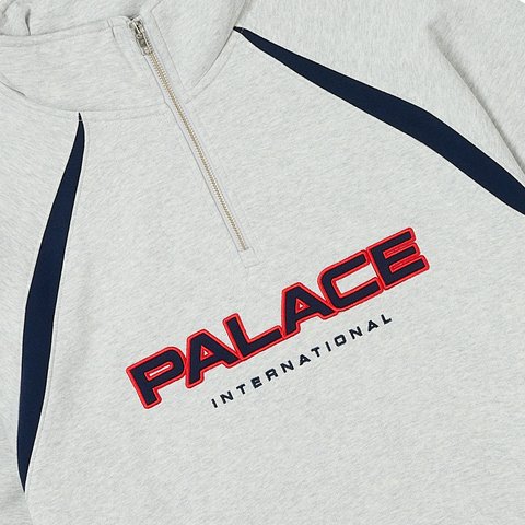 Palace PALACE INTERNATIONAL 1/4 ZIP GREY MARL - Colorway