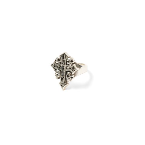 Palace PALACE TGF SKULL CROSS RING SILVER - Colorway