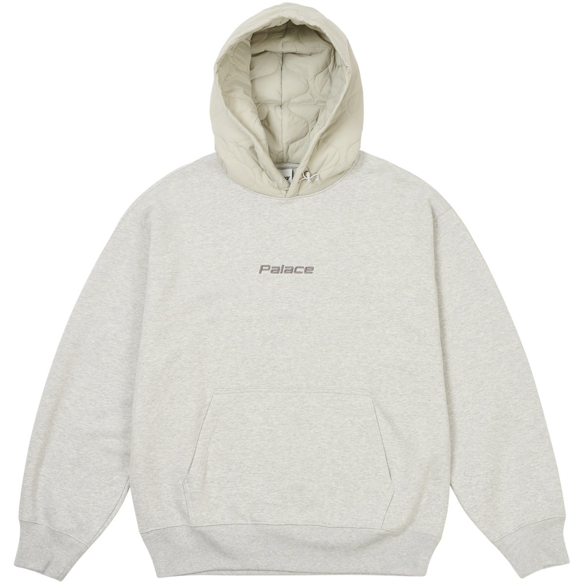 BAFFLED FONT HOOD GREY MARL
