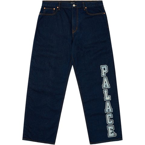 Palace P90 COLLEGE STRESS BAGGY JEAN INDIGO WASH - $188.00