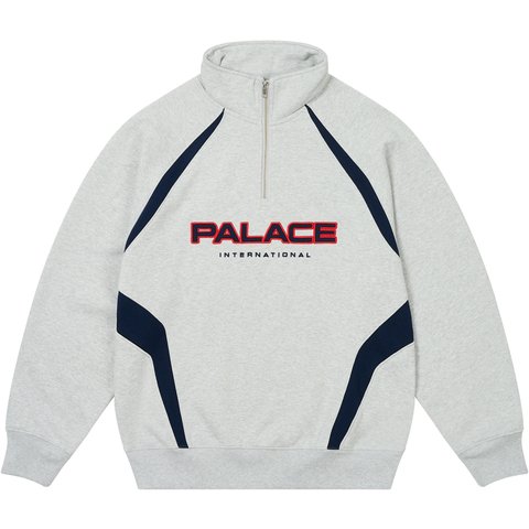 Palace PALACE INTERNATIONAL 1/4 ZIP GREY MARL - $168.00