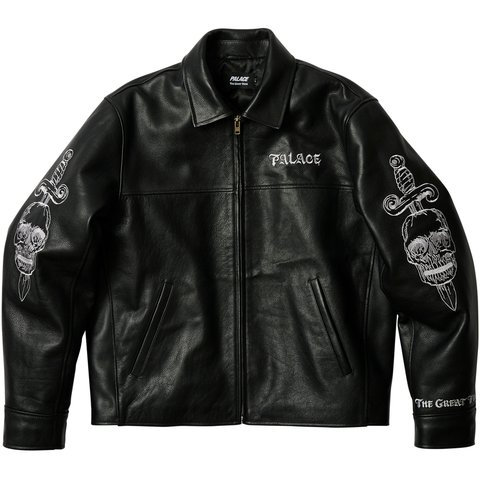 Palace PALACE TGF LEATHER JACKET BLACK - $988.00