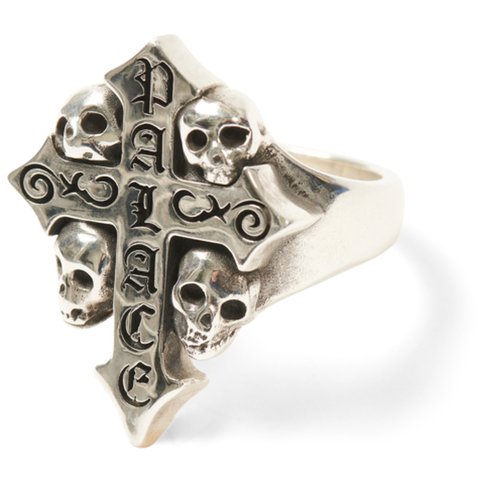 Palace PALACE TGF SKULL CROSS RING SILVER - $338.00