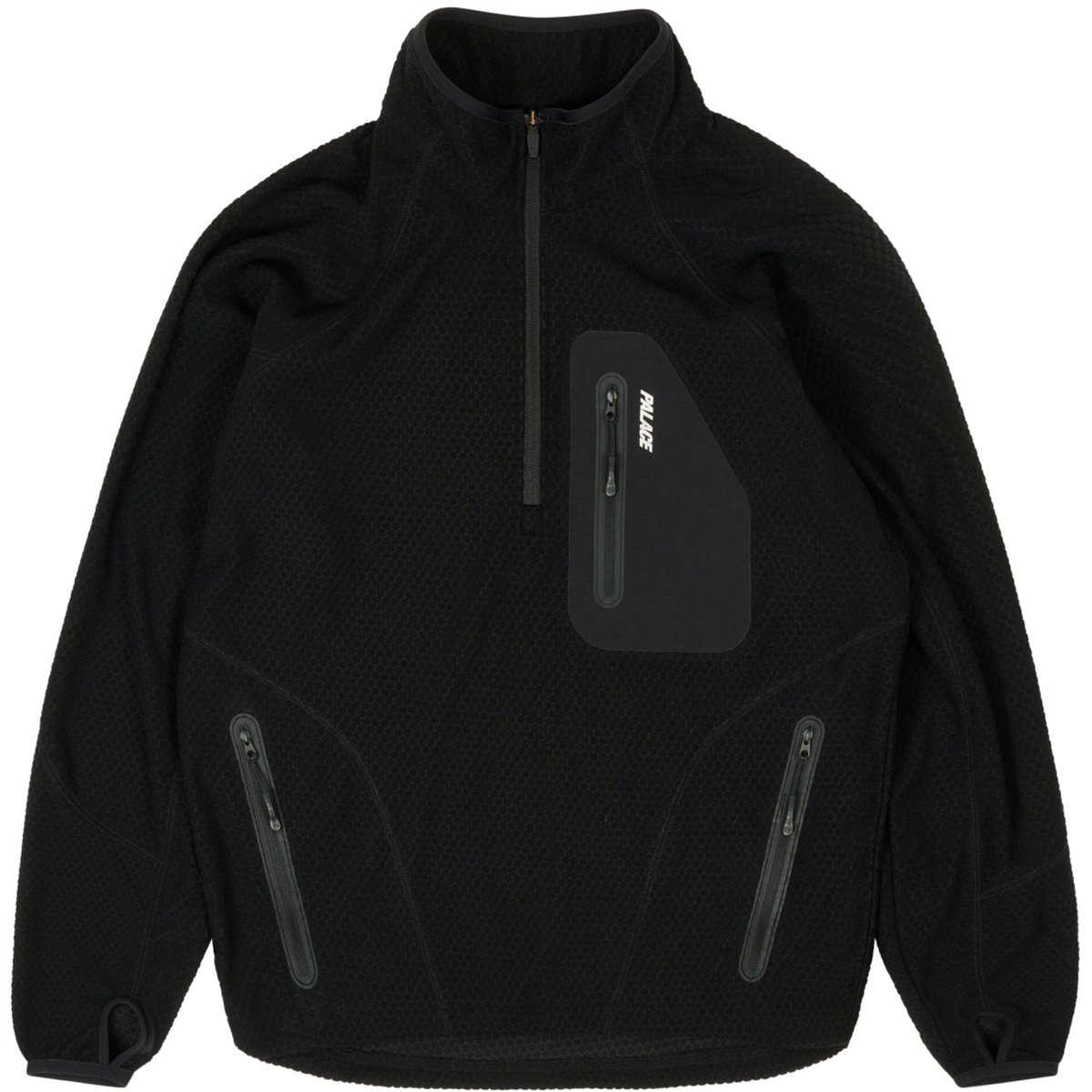 RUN IT 1/2 ZIP THERMAL TRACK JACKET BLACK