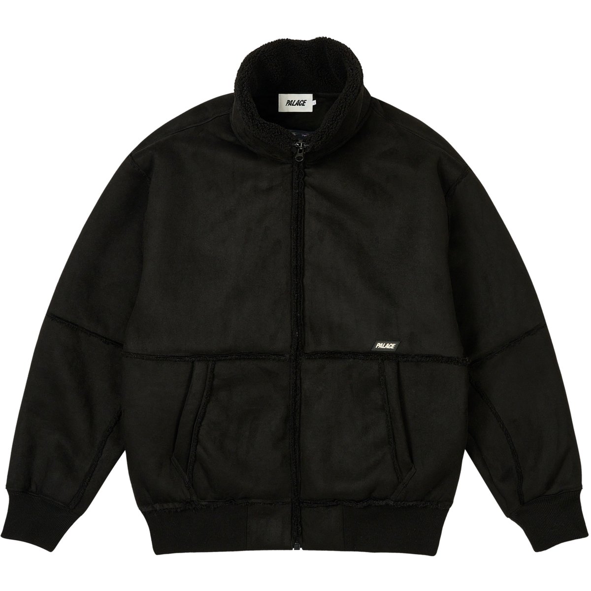 SHERPA FAUX SUEDE FUNNEL BLACK