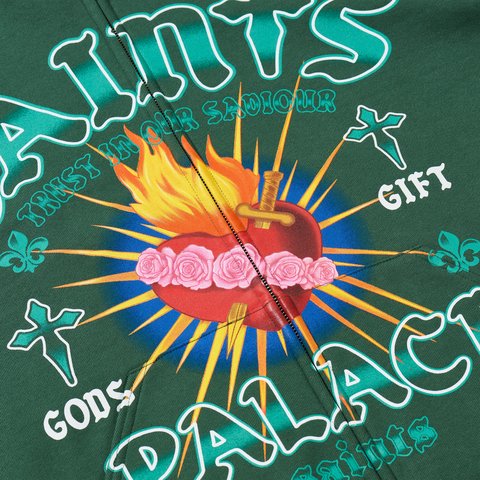 Palace GODS GIFT ZIP HOOD RACEY GREEN - Colorway