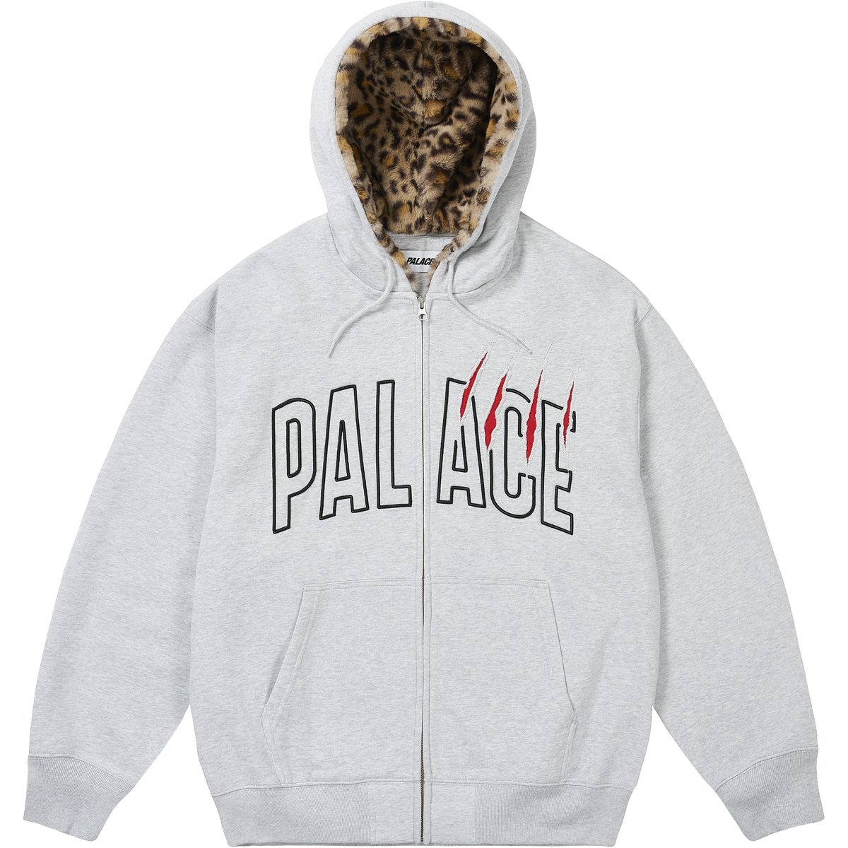 Palace CLAW ZIP HOOD GREY MARL (Holiday 2025) - $198.00