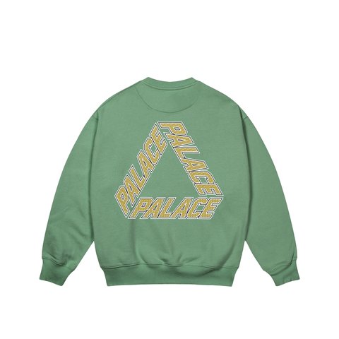 Palace COLLEGIATE P3 CREW RACEY GREEN - Colorway