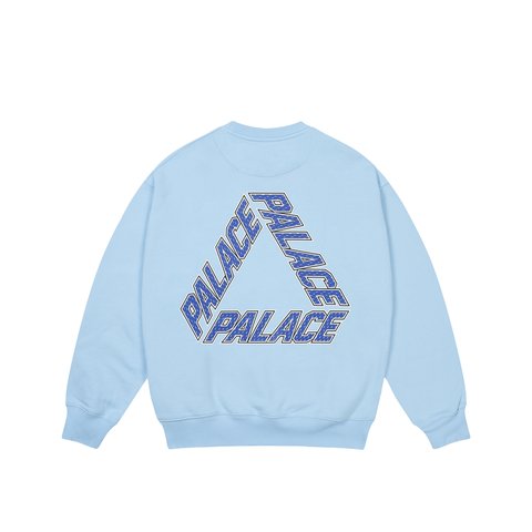Palace COLLEGIATE P3 CREW SKYLINE BLUE - Colorway