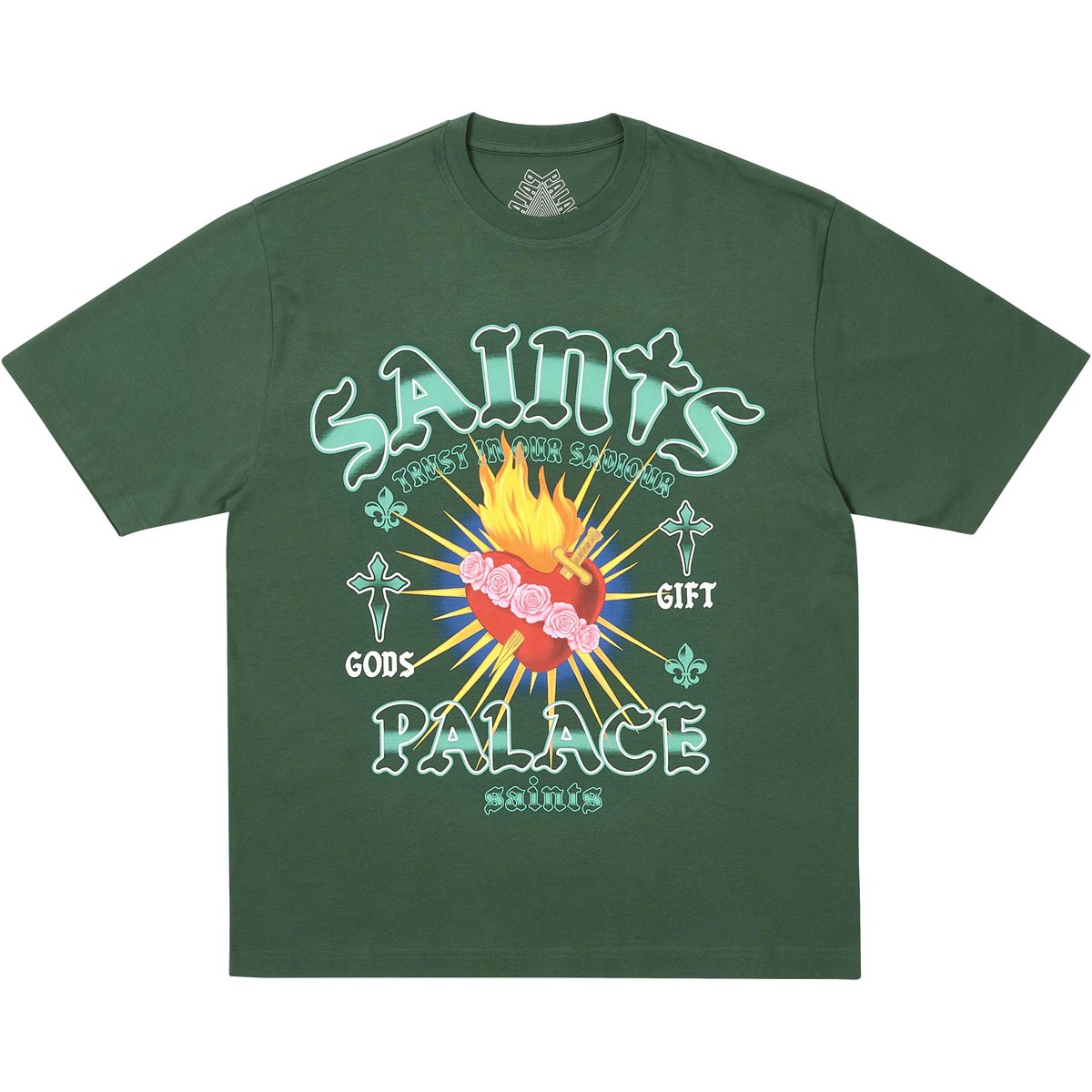 Palace GODS GIFT T-SHIRT RACEY GREEN (Holiday 2025) - $48.00