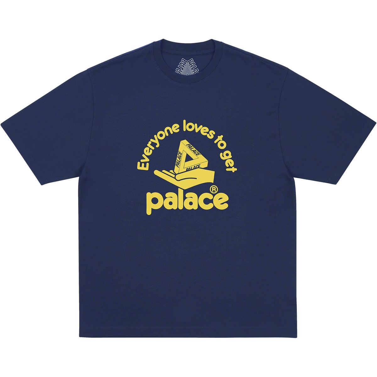 Palace HAND OUT T-SHIRT NAVY (Holiday 2025) - $48.00