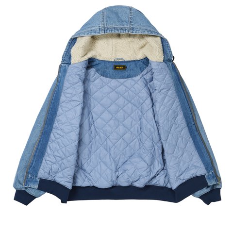 Palace HOODED SHERP JACKET DISTRESSED LIGHT STONE WASH - Colorway