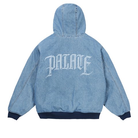 Palace HOODED SHERP JACKET DISTRESSED LIGHT STONE WASH - Colorway