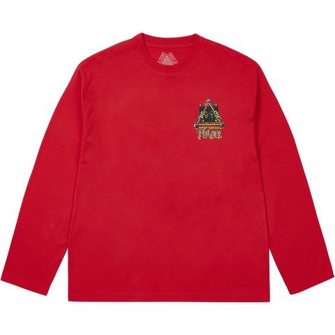 Palace LOCK IN LONGSLEEVE TRUEST RED - $58.00