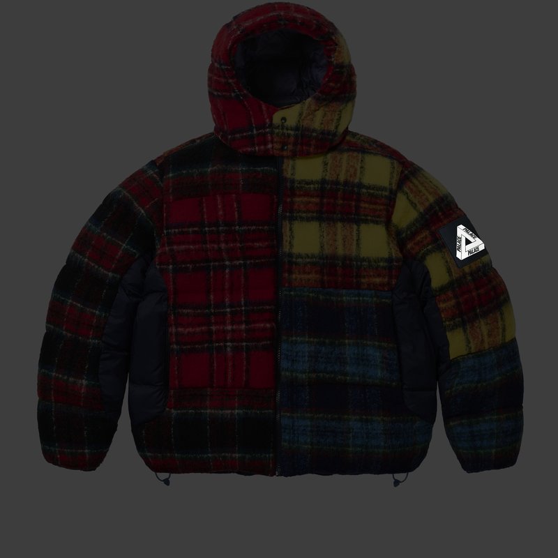 MOHAIR WOOL PUFFA JACKET PATCHWORK
