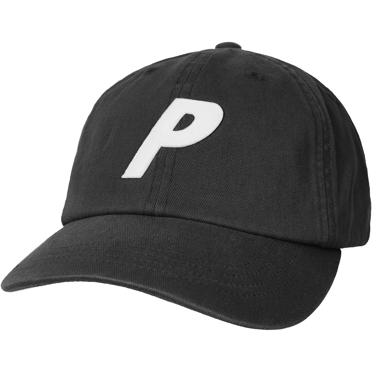 Palace P 6-PANEL BLACK (Holiday 2025) - $48.00