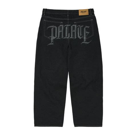 Palace P90 BAGGY SCRIPT JEAN BLACK STONE WASH - Colorway