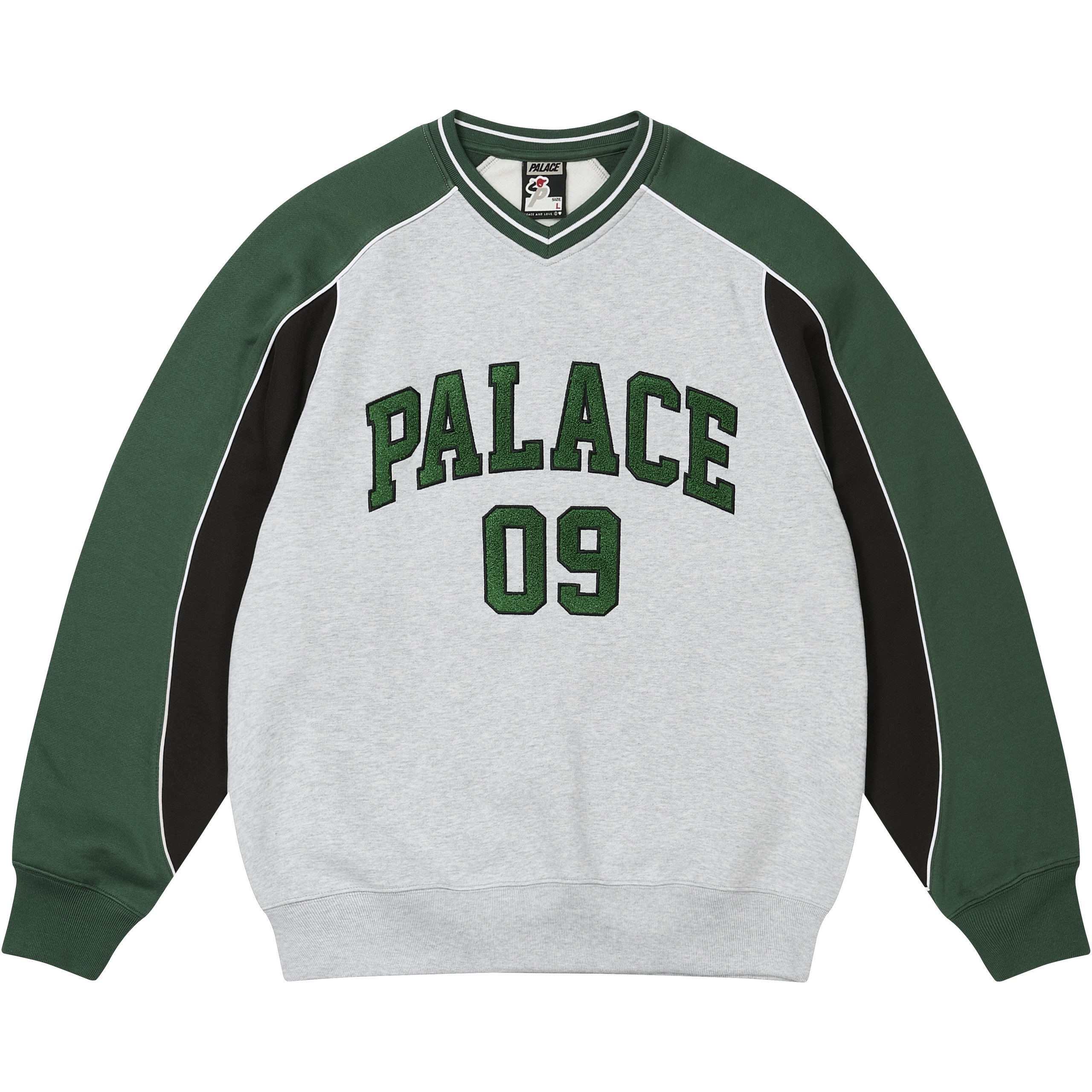 PALACE 09 CREW GREY MARL