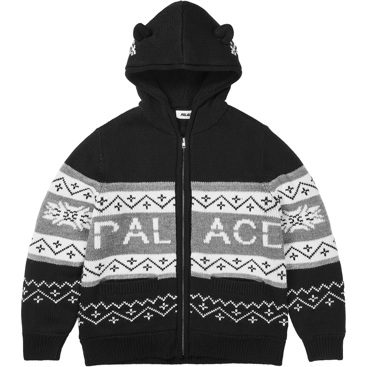 Palace PALACE LOVES ME HOODED KNIT BLACK (Holiday 2025) - €288.00