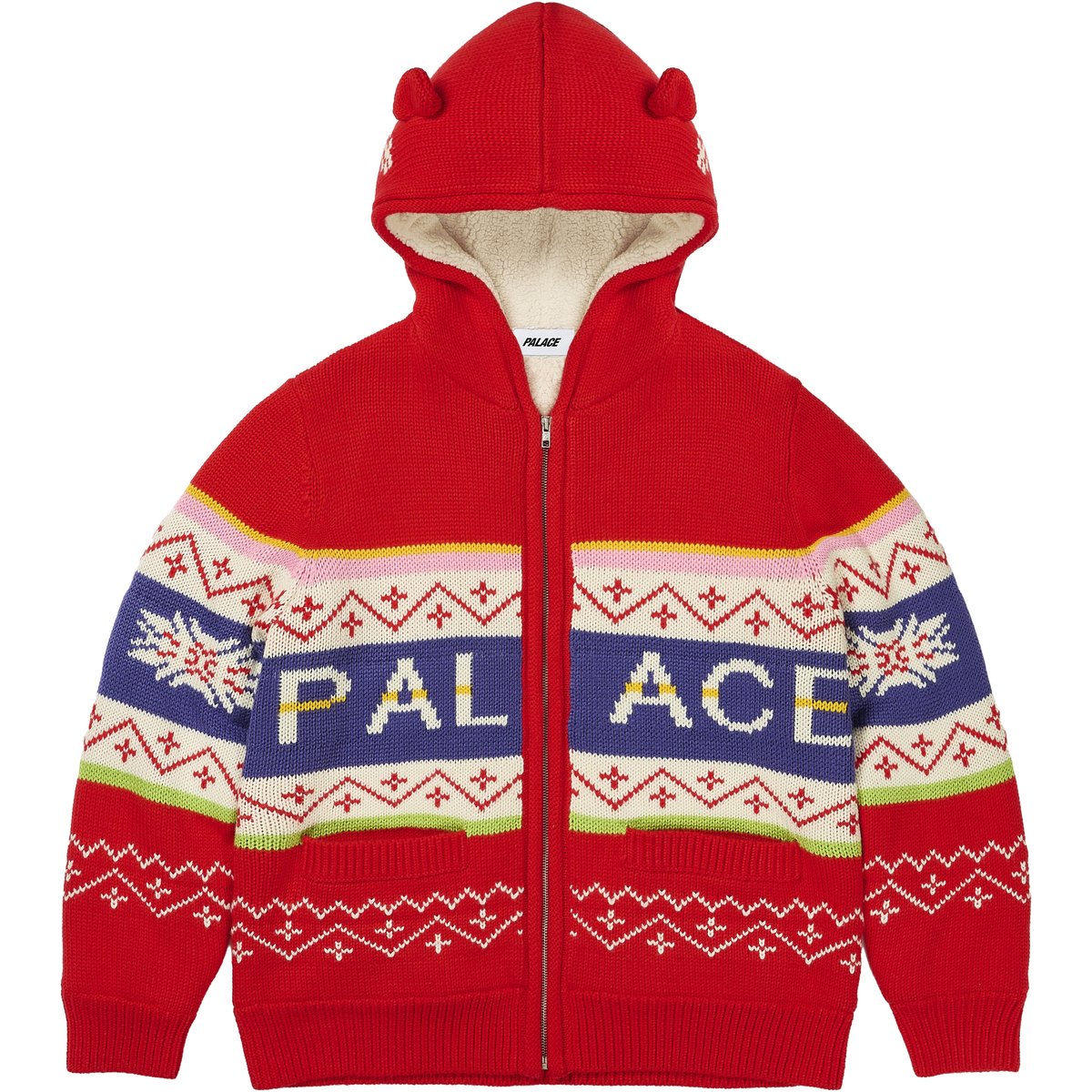 Palace PALACE LOVES ME HOODED KNIT RED (Holiday 2025) - €288.00