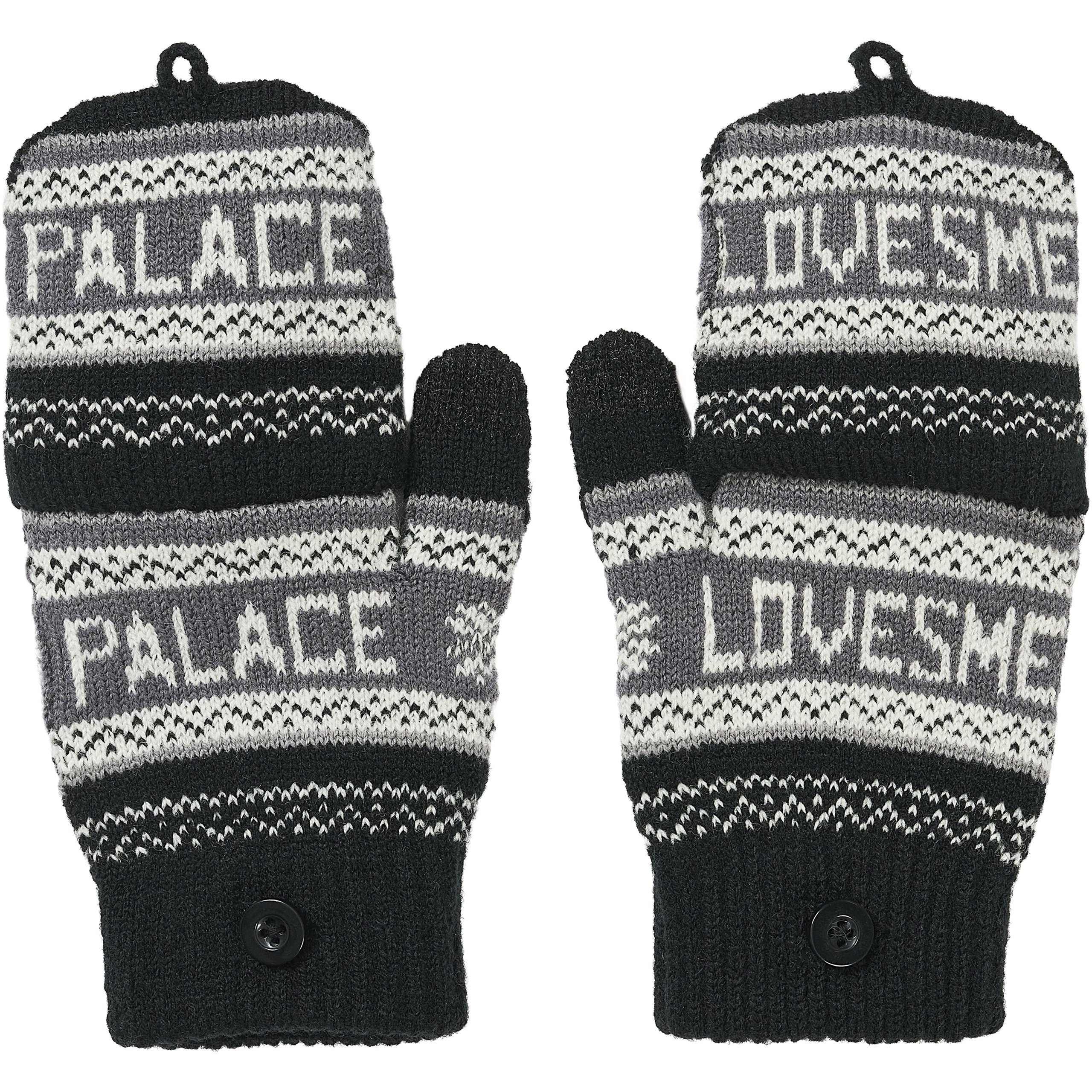PALACE LOVES ME KNITTED GLOVES BLACK