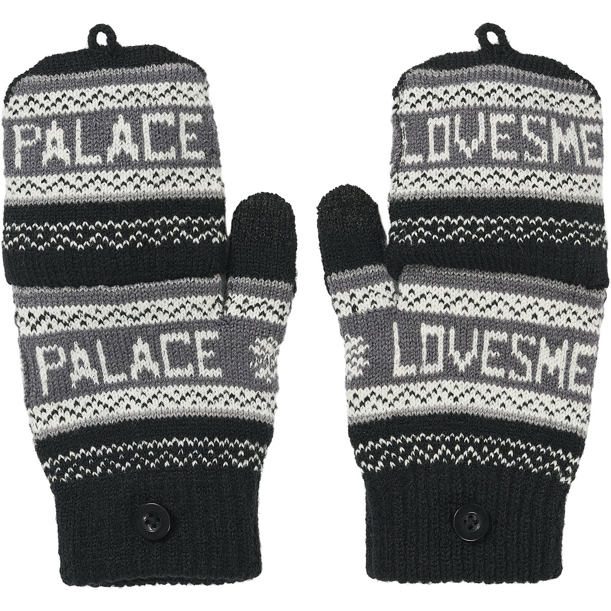 Palace PALACE LOVES ME KNITTED GLOVES BLACK (Holiday 2025) - $58.00