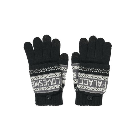 Palace PALACE LOVES ME KNITTED GLOVES BLACK - Colorway