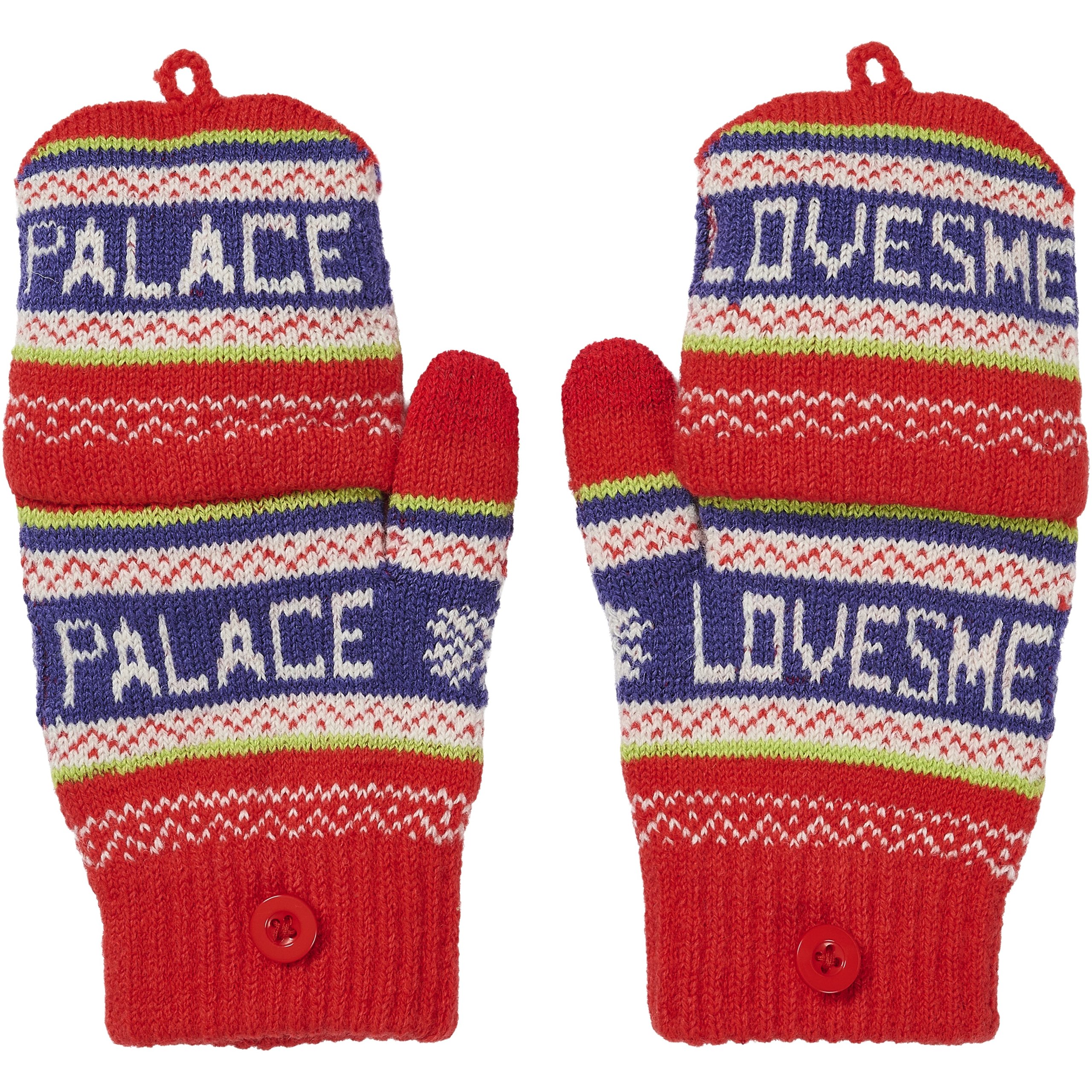 PALACE LOVES ME KNITTED GLOVES RED
