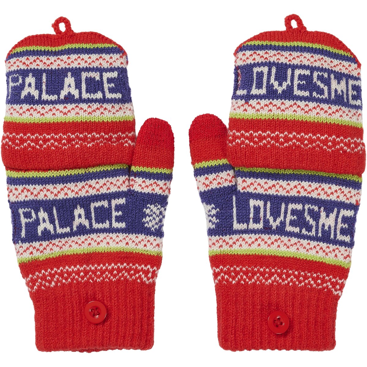 Palace PALACE LOVES ME KNITTED GLOVES RED (Holiday 2025) - $58.00