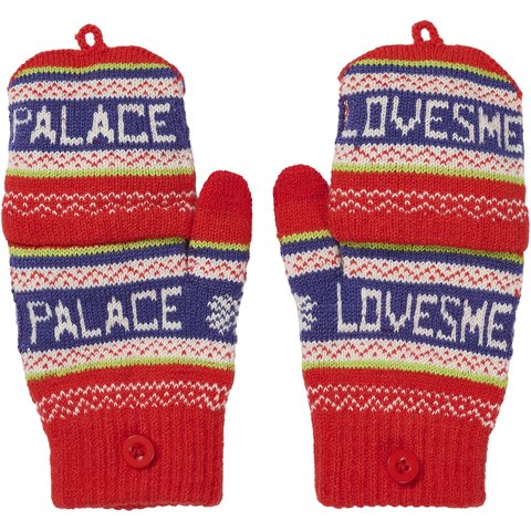Palace PALACE LOVES ME KNITTED GLOVES RED - $58.00